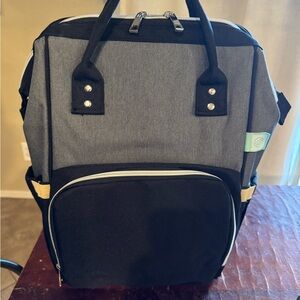 Stylish Gray and Black diaper/pumping Backpack